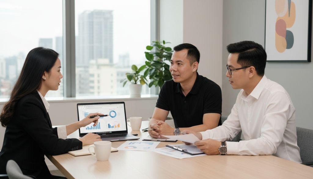 Phạm Công Thiện làm việc với khách hàng để tìm hiểu vấn đề và đưa ra giải pháp phù hợp